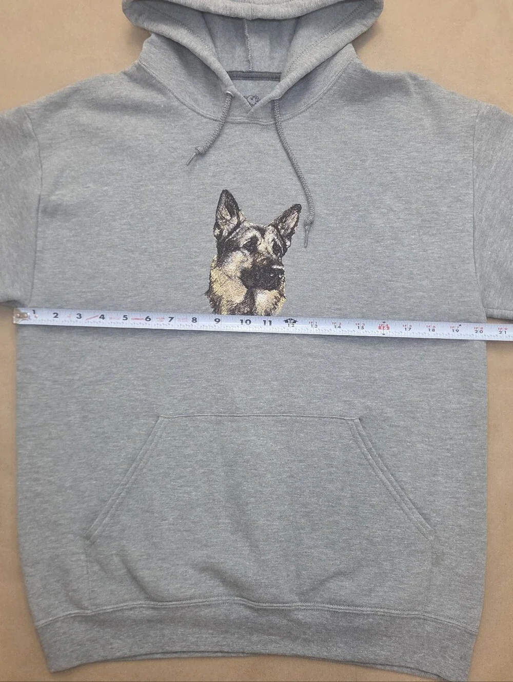 German Shepherd Gift Custom Embroidered Dog Breed Hoodie Gray Shepard Lover GSD